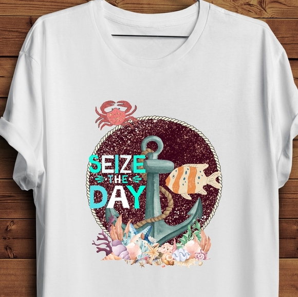 "Seize the Day" Short Sleeve Unisex Tee - Picture 1 of 6